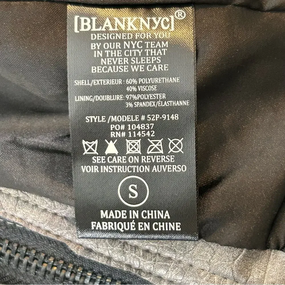 BlankNYC Croc Embossed Faux Leather Jacket Small